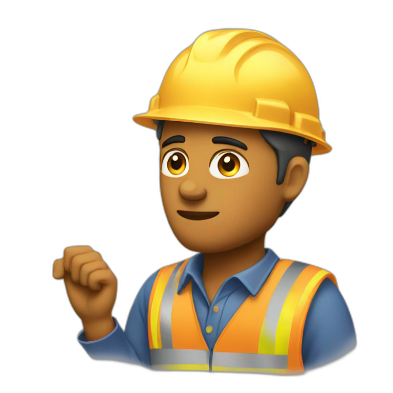 construction worker thinking emoji