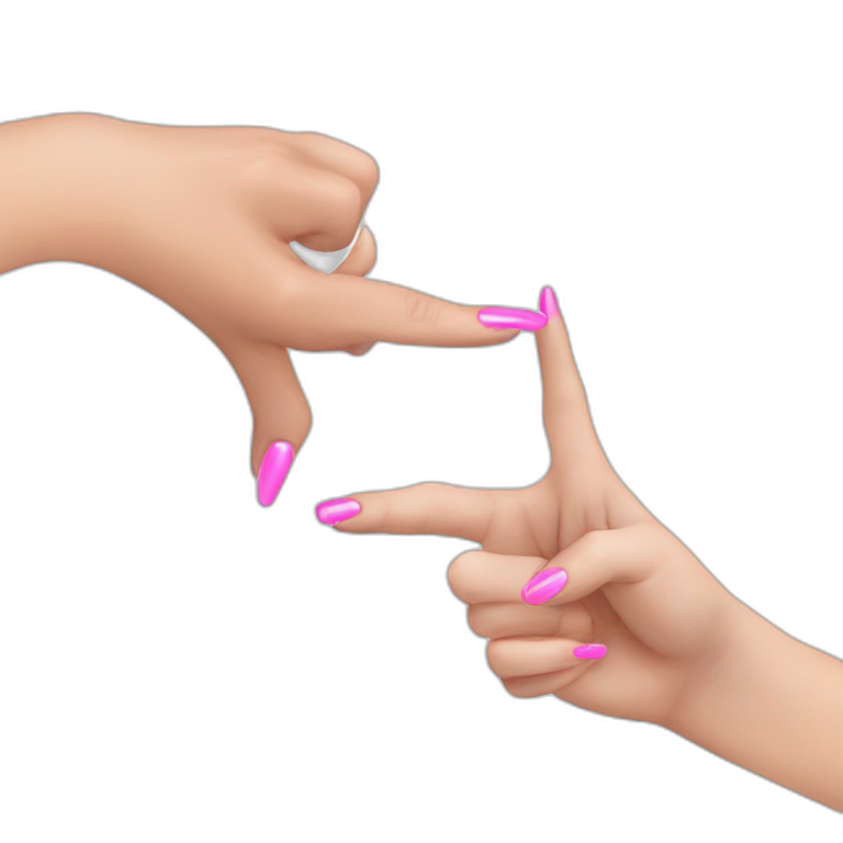 pink nails on white background emoji