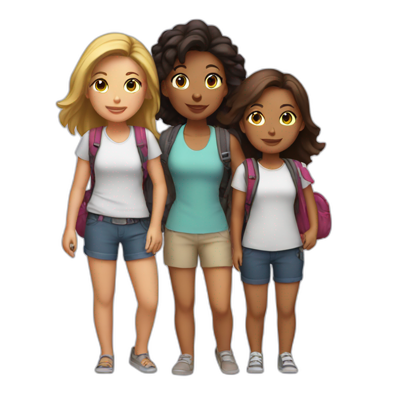 travel with friends (4 girls) emoji
