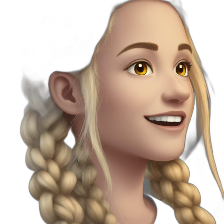blonde girl with braided hair emoji