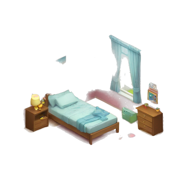 kids bedroom isometric emoji