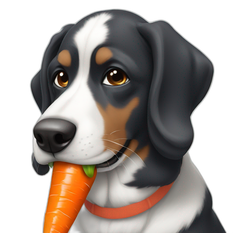 biggest dog in the world eating a carrot while wearing a beanie emoji