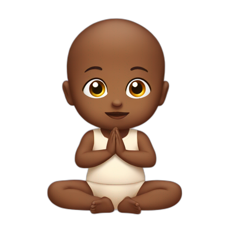 Baby yoga with a beak emoji