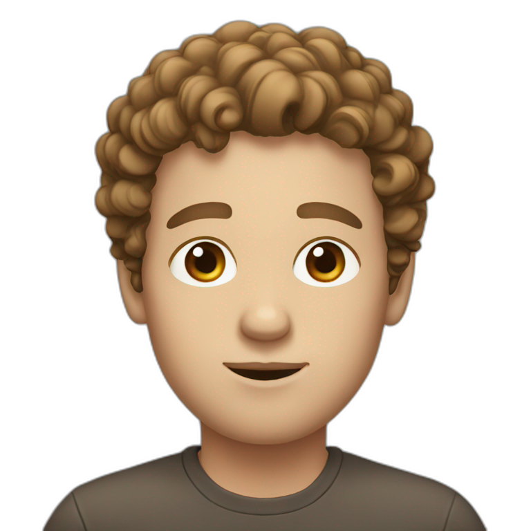 white guy with brown curls emoji