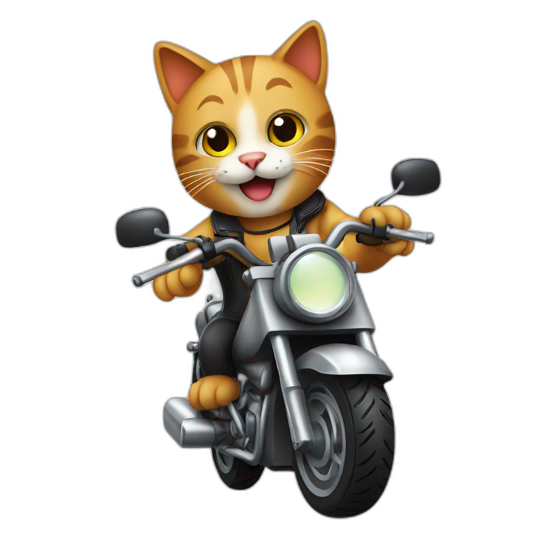 Cat on motorbike emoji