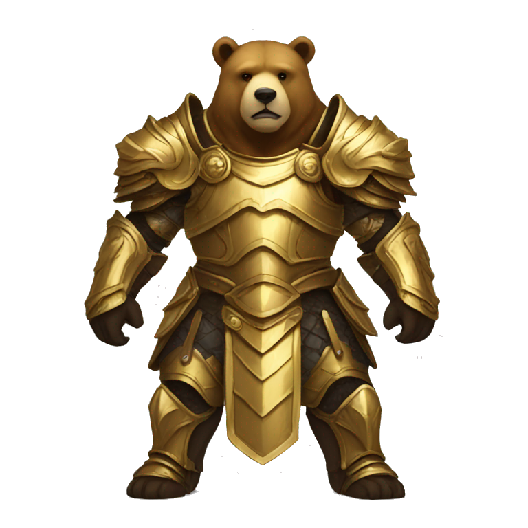 mighty bear in golden paladin armor emoji