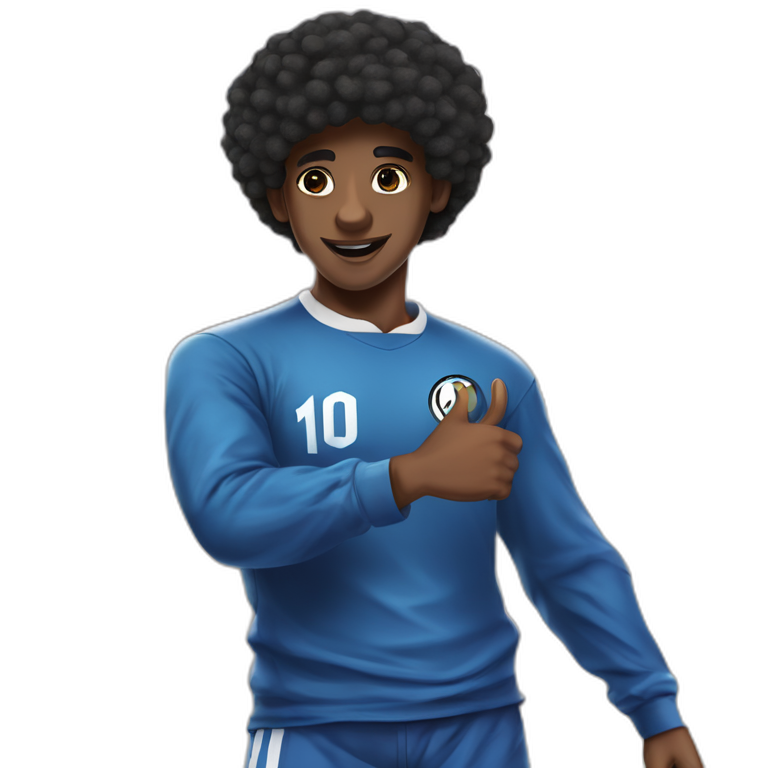 afro boy in blue emoji