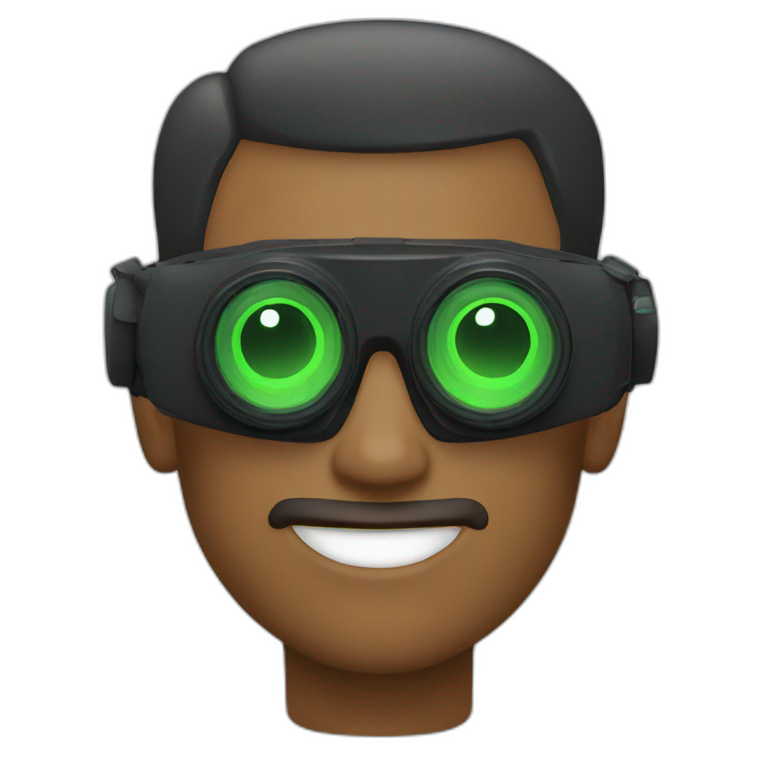 man wearing quad night vision goggles emoji