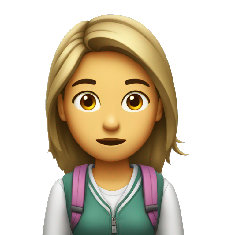 girl student dissatisfied emoji