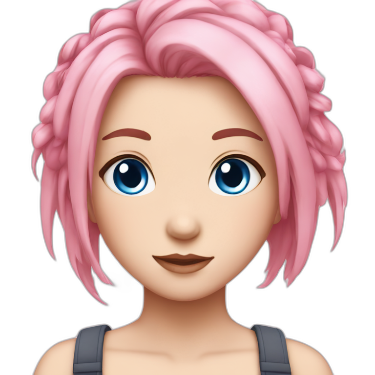Sakura girl edith pink hair and blue eyes emoji