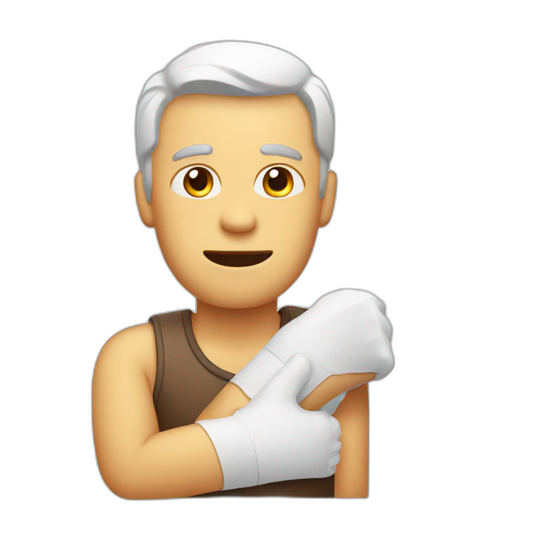 man with broken arm plaster emoji