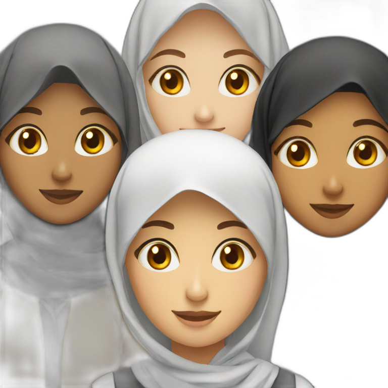 4 muslim student girls  emoji