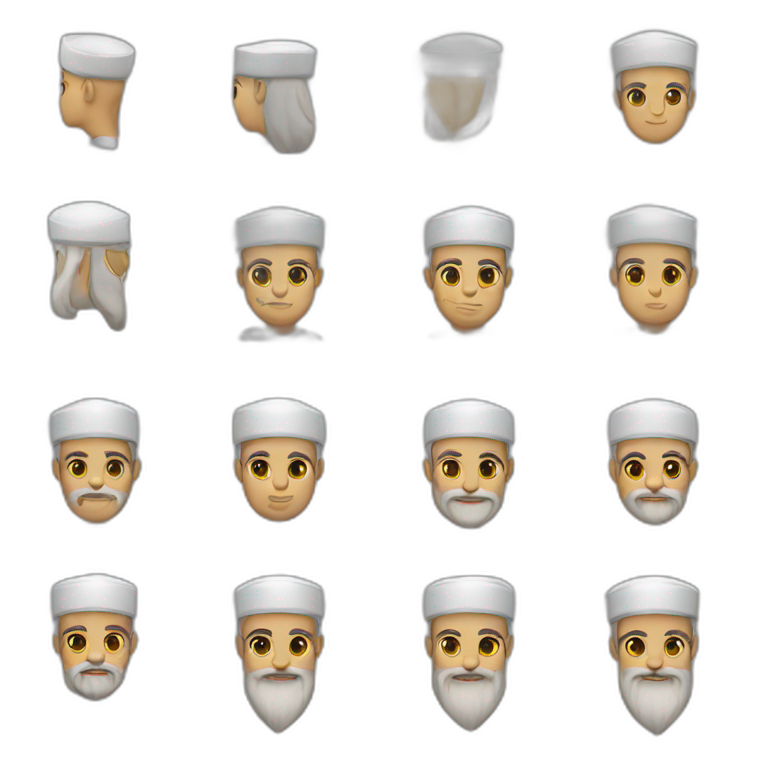 businessman wearing kufi short white beard emoji