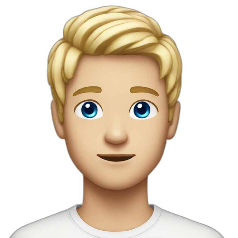 young man with blue eyes and light hair emoji