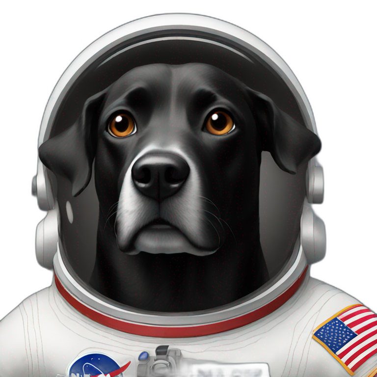 Black Space dog NASA emoji