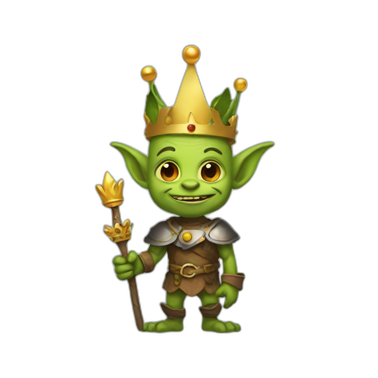 a goblin holding a crown emoji