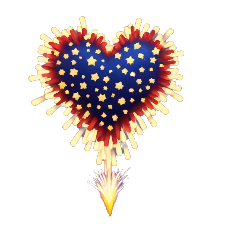 Heart shape firework emoji