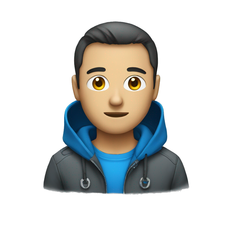 hacker with blue wear emoji