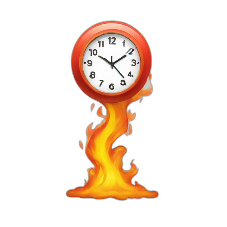 clock on fire emoji