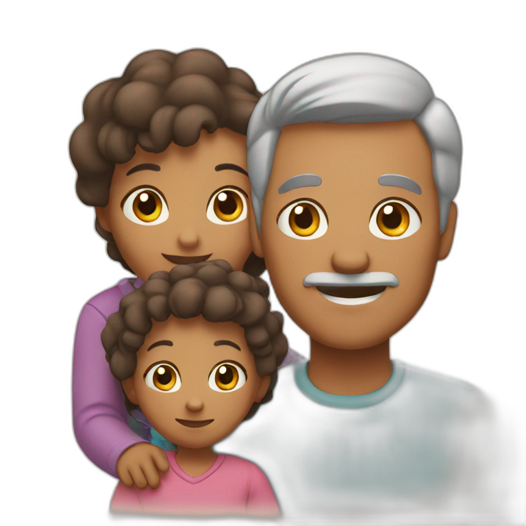 family of 4 with grandchildren emoji