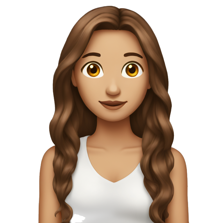 Long brown hair emoji