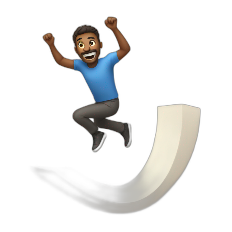 man jumping over curve emoji