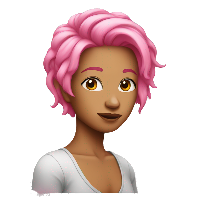 pink haired  emoji