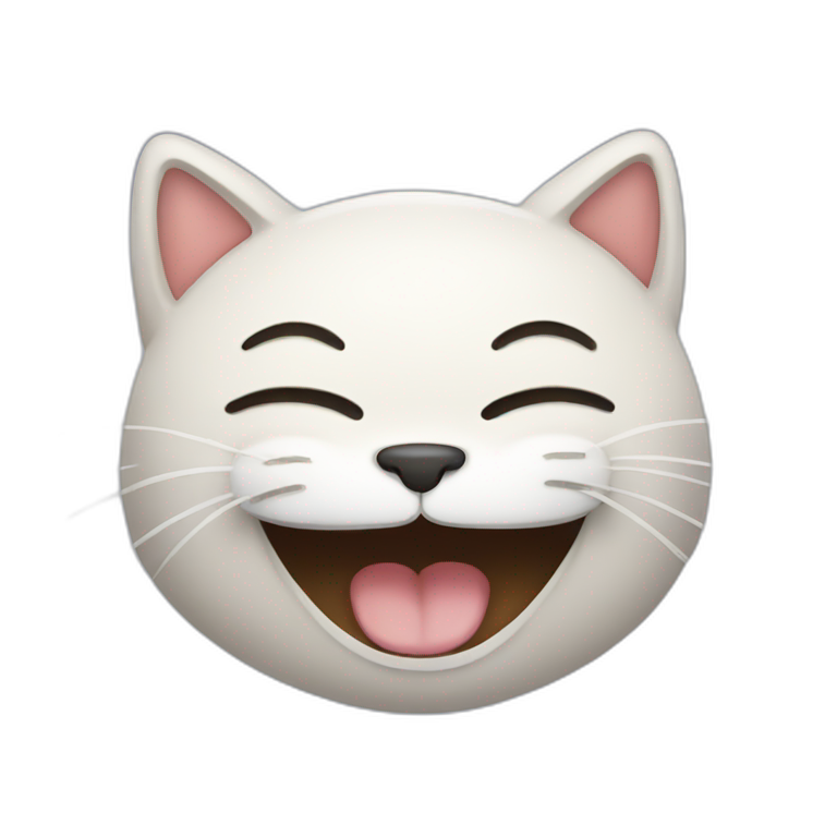 Laughing cat with tears  emoji