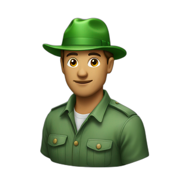 a man with green hat emoji