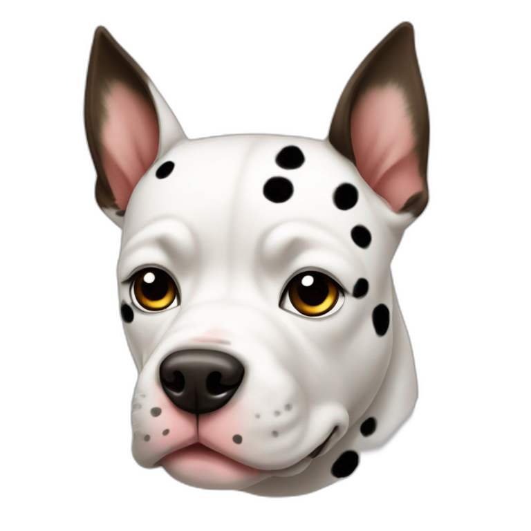 White and spotted bitbull emoji