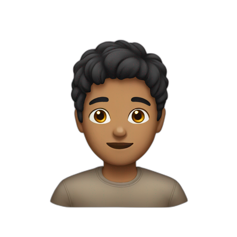 brown person with black hair emoji