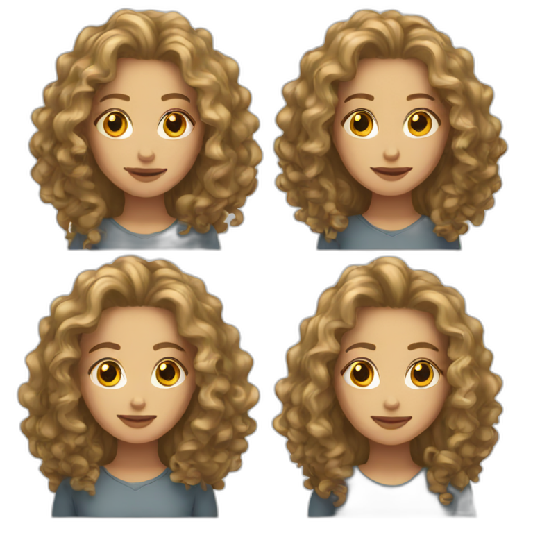 a young white woman with long curly hair emoji