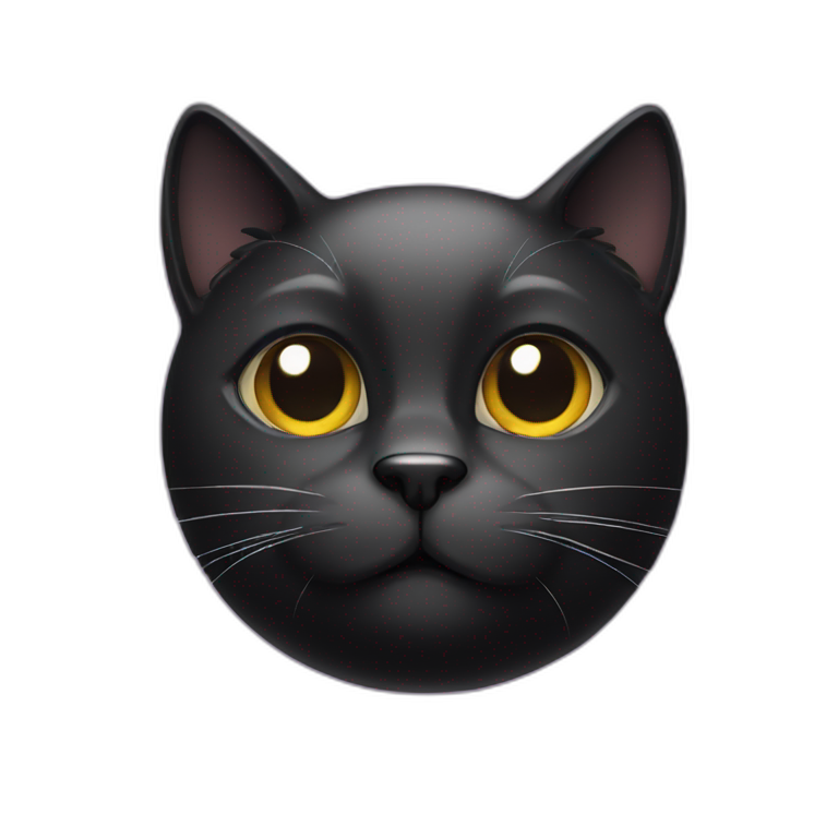 Black cat thinking about  emoji