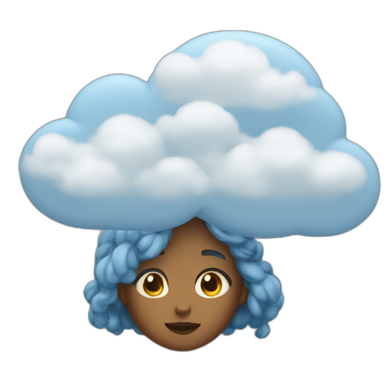 Girl cloud thinking emoji