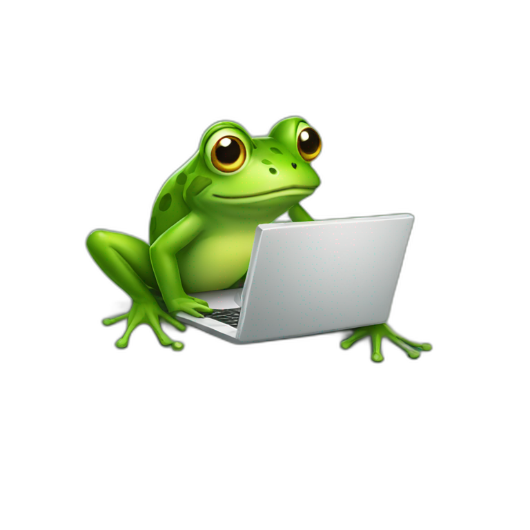 frog with laptop emoji