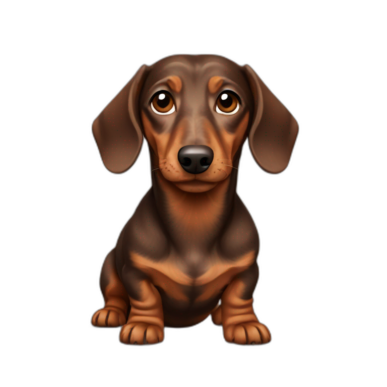 Brown wired haired dachshund emoji