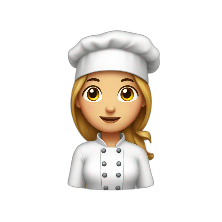 Girl baker who hides her breasts with her hands emoji