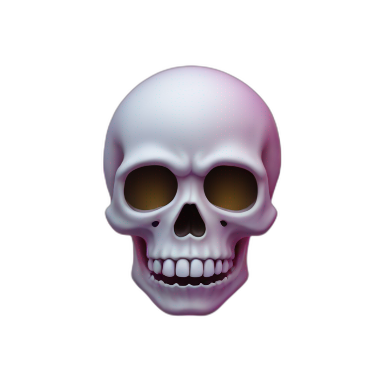 skull neon light emoji