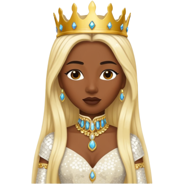 Queen of Sheba from The Bible with dark skin, long blonde hair, ivory ...