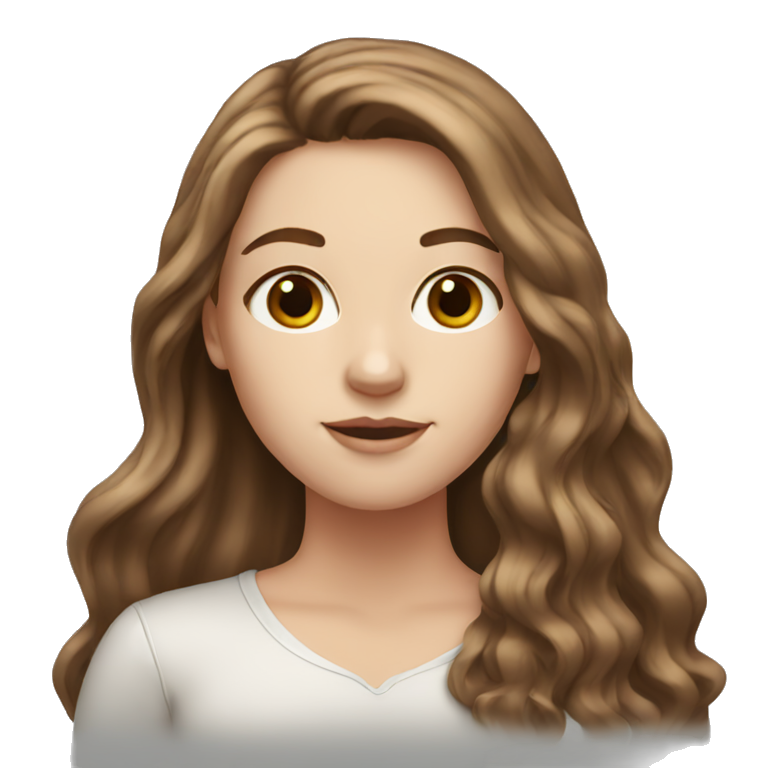 white girl with brown long hair  emoji