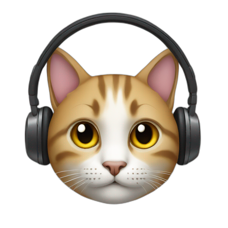 Cat headphone emoji