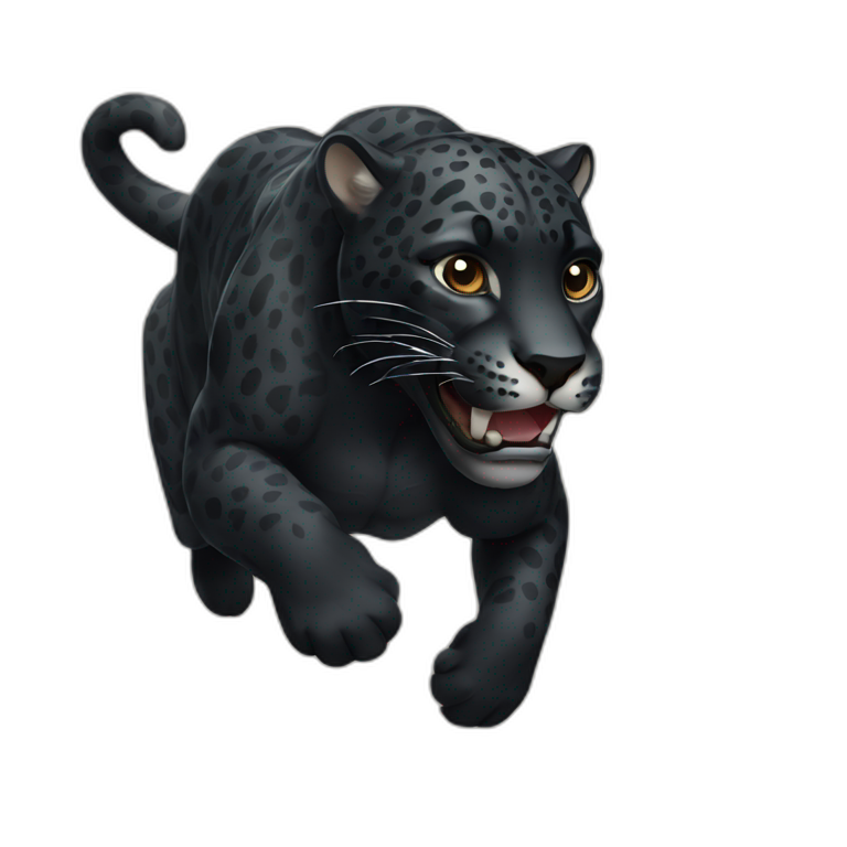 black running jaguar emoji