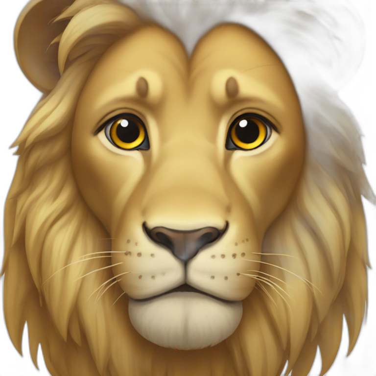 Pleading face lion big eyes emoji
