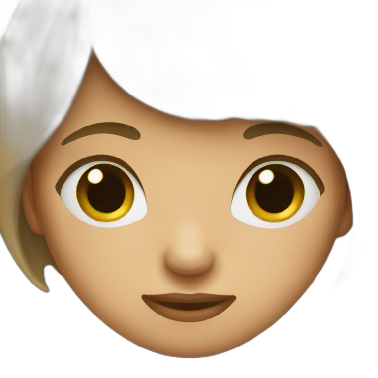 Girl with short hair covering her face with her hand emoji