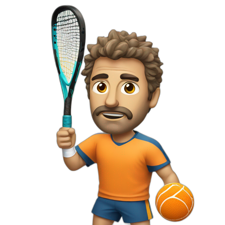 Padel king with mad face emoji