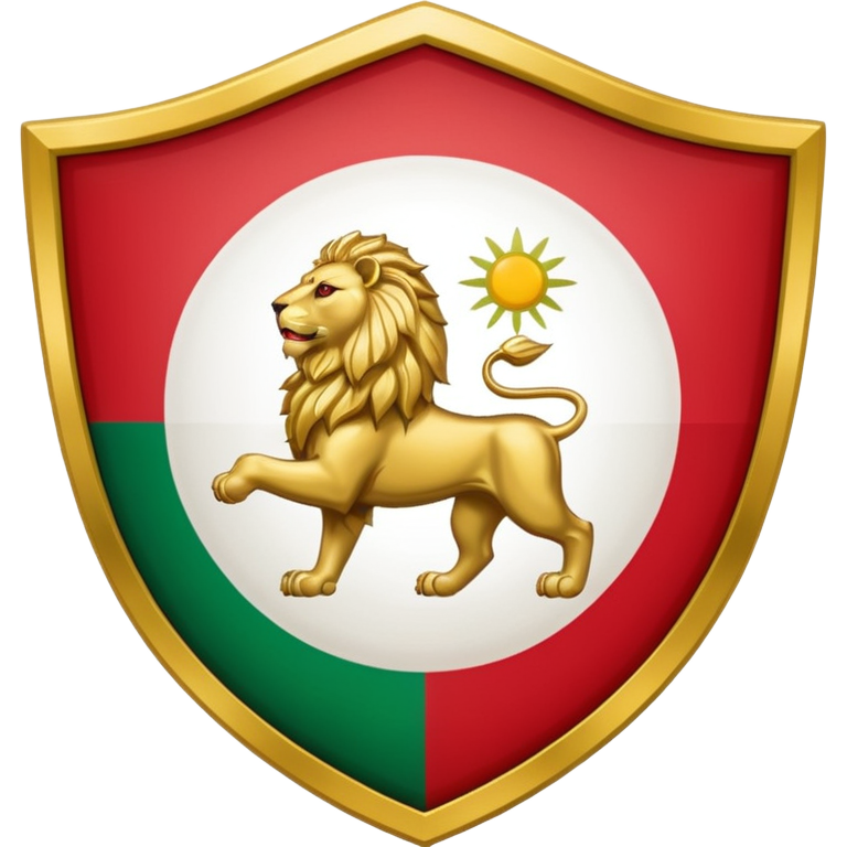 rectangular shield with the flag of Iran, with a lion and a sun Sticker