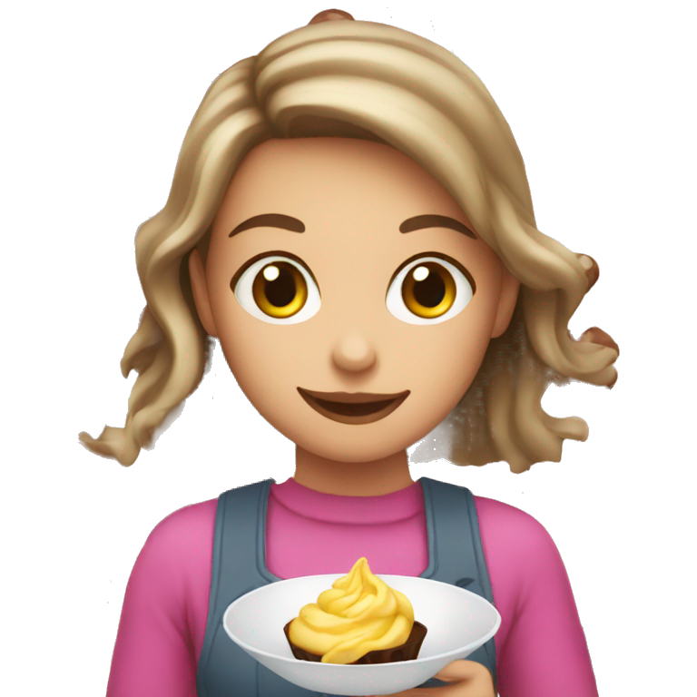 Fair Girl eating chocolate  emoji