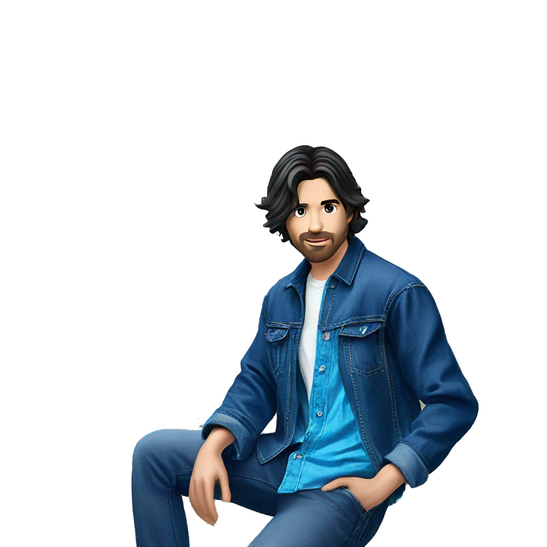 sitting man in denim jeans emoji