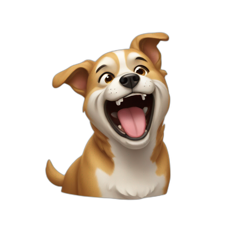 Laughing dog emoji