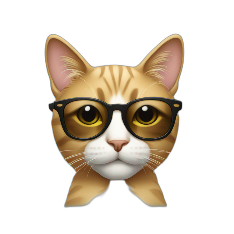 hipster cat wearing sunglasses emoji